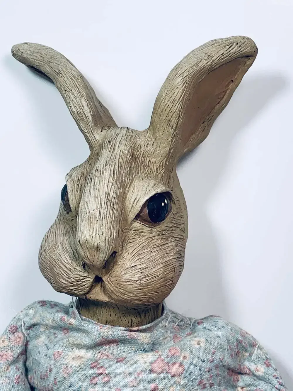 Bunny Rabbit Ceramic  head and feet brown craft